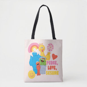 Sesame Street Peace, Love, Sesame Tote Bag