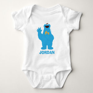 Sesame Street   Personalised Cookie Monster Baby Bodysuit