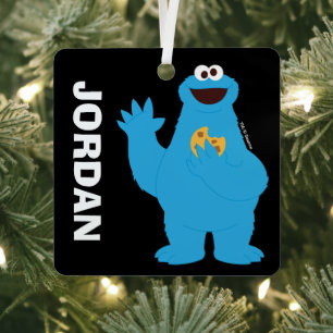 Sesame Street Personalised Cookie Monster Metal Tree Decoration