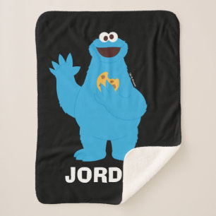 Sesame Street Personalised Cookie Monster Sherpa Blanket