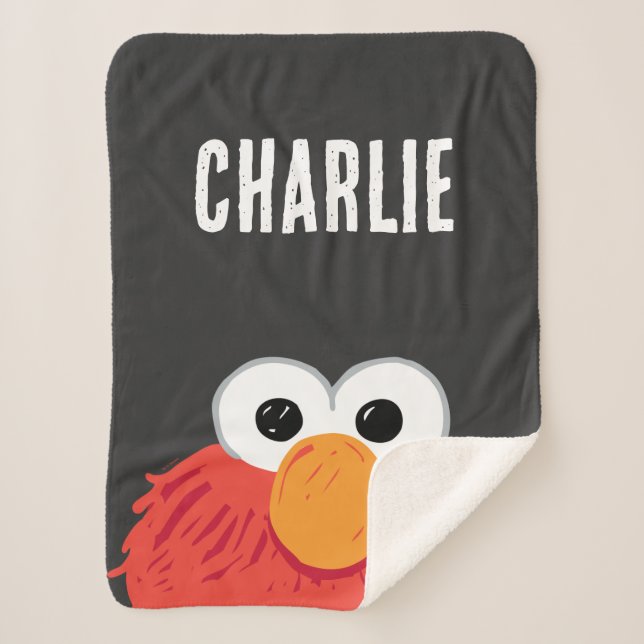 Sesame Street | Personalised Elmo Big Face Sherpa Blanket (Front)