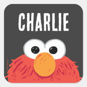 Sesame Street Personalised Elmo Big Face Square Sticker