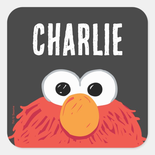 Sesame Street | Personalised Elmo Big Face Square Sticker (Front)