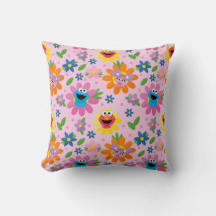 Sesame Street Pink Floral Pattern Cushion
