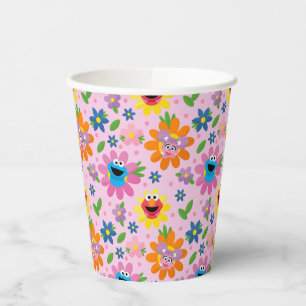 Sesame Street Pink Floral Pattern Paper Cups