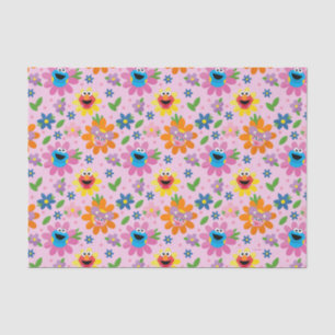 Sesame Street Pink Floral Pattern Tissue Paper