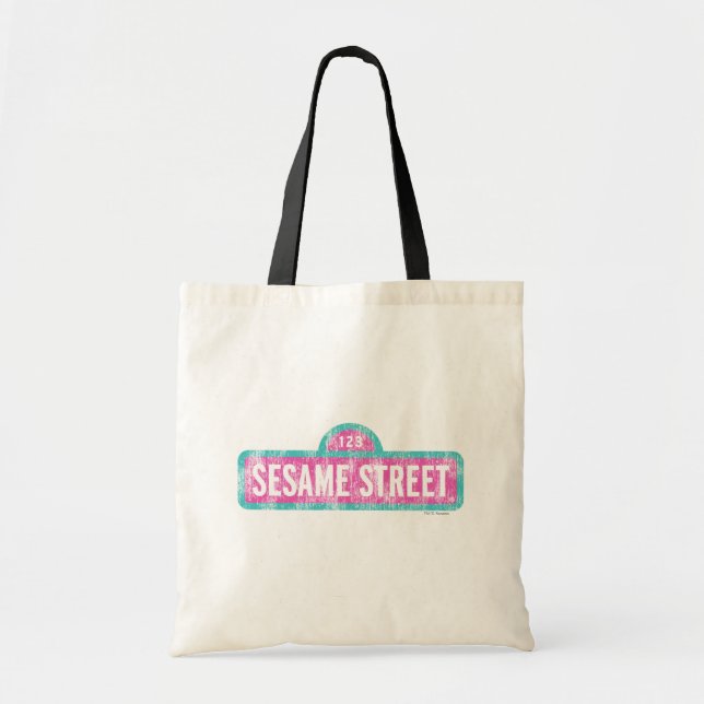 Sesame Street Pink Sign Logo Tote Bag (Front)