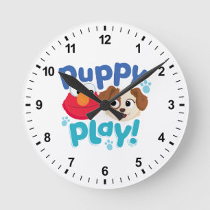 Sesame Street Puppy Play Elmo & Tango Round Clock