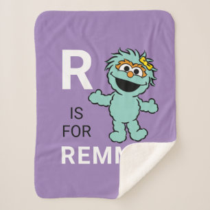 Sesame Street R is for Rosita Add Your Name Sherpa Blanket