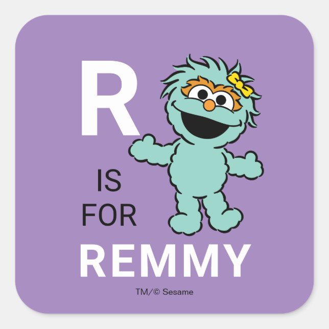 Sesame Street | R is for Rosita | Add Your Name Square Sticker (Front)