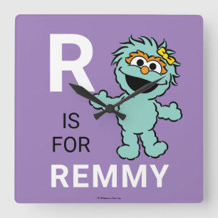 Sesame Street R is for Rosita Add Your Name Square Wall Clock