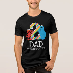 Sesame Street Rainbow 2nd Birthday Dad Tri-Blend Shirt