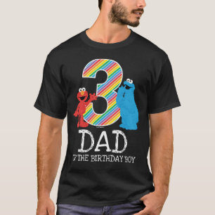 Sesame Street Rainbow 3rd Birthday   Dad T-Shirt