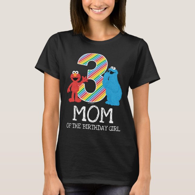 Sesame Street Rainbow 3rd  Birthday | Mum T-Shirt (Front)