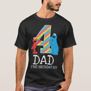 Sesame Street Rainbow 4th Birthday   Dad T-Shirt