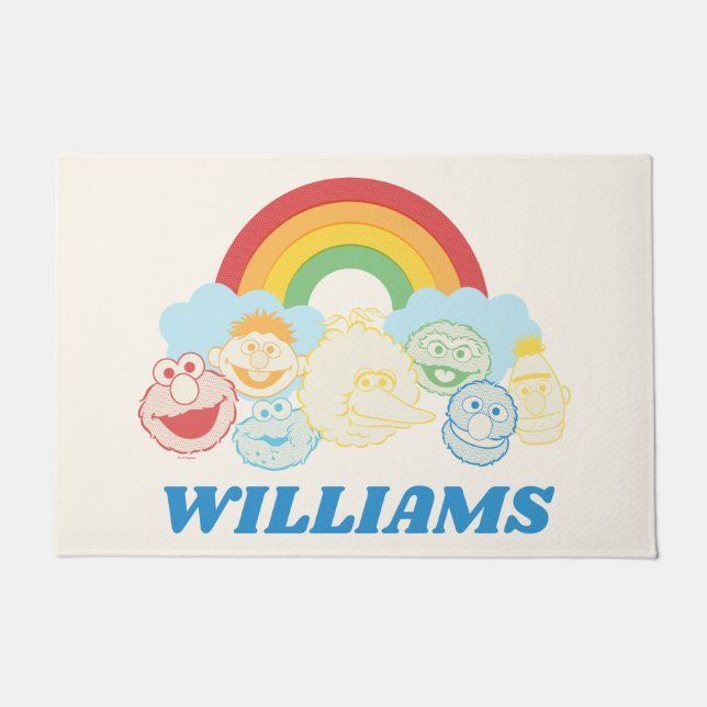 Sesame Street | Rainbow Graphic | Add Your Name Doormat (Front)
