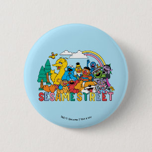 Sesame Street Rainbow Wave 6 Cm Round Badge