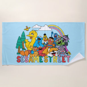 Sesame Street Rainbow Wave Beach Towel