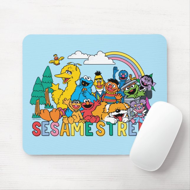 Sesame Street | Rainbow Wave Mouse Mat (With Mouse)
