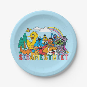 Sesame Street   Rainbow Wave Paper Plate