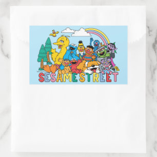 Sesame Street Rainbow Wave Rectangular Sticker