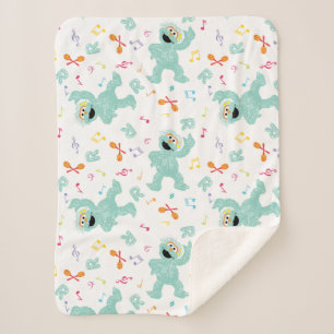 Sesame Street Rosita Music Scribble Pattern Sherpa Blanket