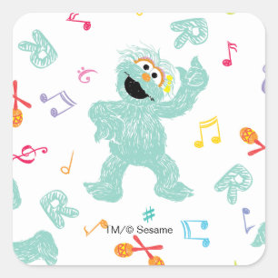 Sesame Street Rosita Music Scribble Pattern Square Sticker