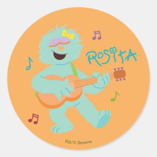 Sesame Street Rosita Playing Guitar Classic Round Sticker