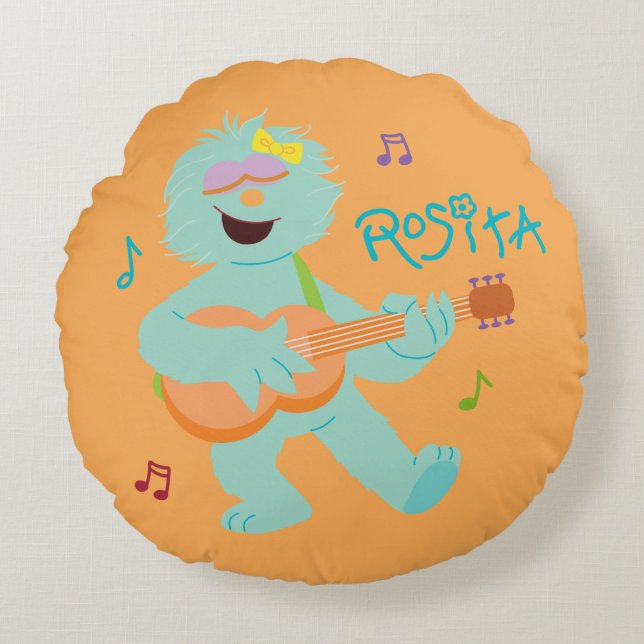 Sesame Street | Rosita Playing Guitar Round Cushion (Front)