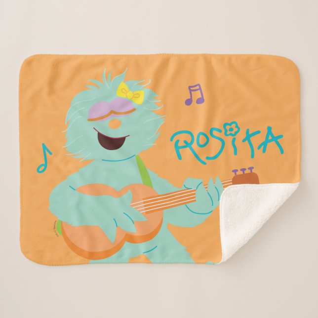 Sesame Street | Rosita Playing Guitar Sherpa Blanket (Front (Horizontal))