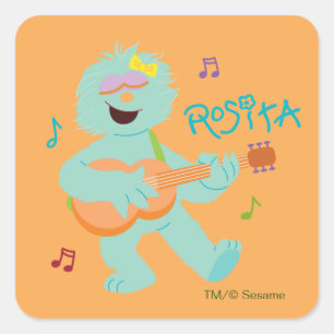Sesame Street Rosita Playing Guitar Square Sticker