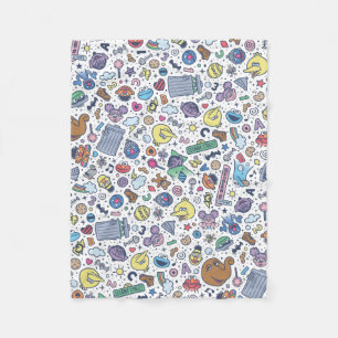 Sesame Street Sesame Pals Doodle Pattern Fleece Blanket