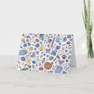 Sesame Street   Sesame Pals Doodle Pattern Holiday Card