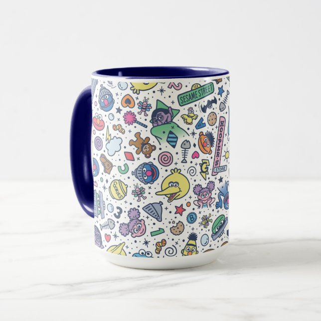 Sesame Street | Sesame Pals Doodle Pattern Mug (Front Left)