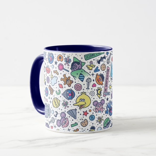 Sesame Street | Sesame Pals Doodle Pattern Mug (Front Left)
