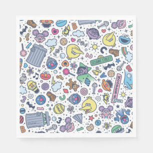 Sesame Street Sesame Pals Doodle Pattern Napkin