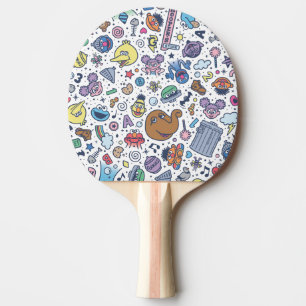 Sesame Street Sesame Pals Doodle Pattern Ping Pong Paddle