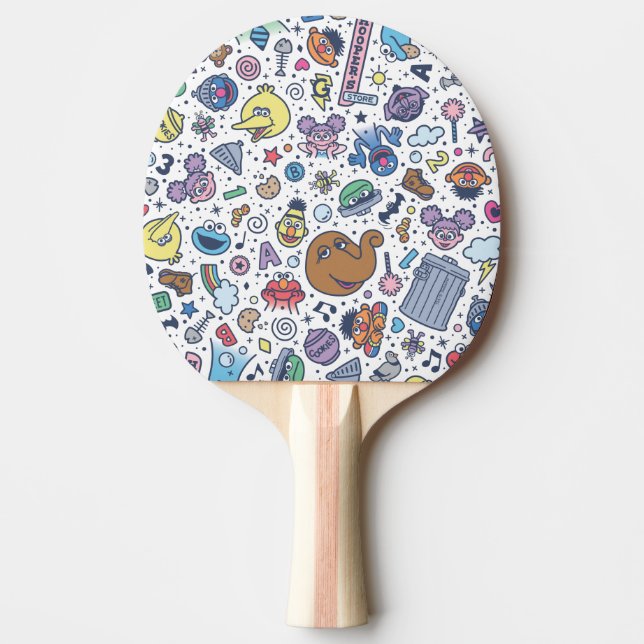 Sesame Street | Sesame Pals Doodle Pattern Ping Pong Paddle (Front)