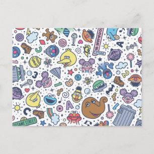 Sesame Street Sesame Pals Doodle Pattern Postcard