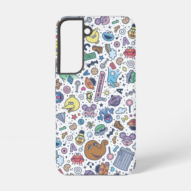Sesame Street | Sesame Pals Doodle Pattern Samsung Galaxy S22 Case (Back)