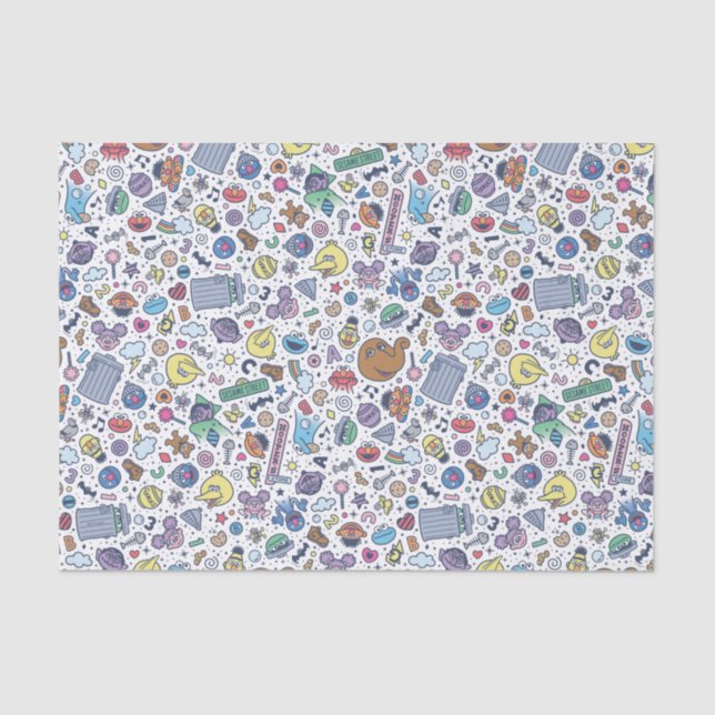 Sesame Street | Sesame Pals Doodle Pattern Tissue Paper (Front)