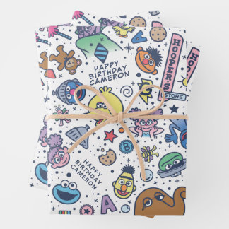 Sesame Street | Sesame Pals Doodle Pattern Wrapping Paper Sheet