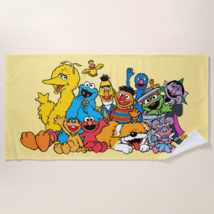 Sesame Street Sesame Pals Group Portrait Beach Towel