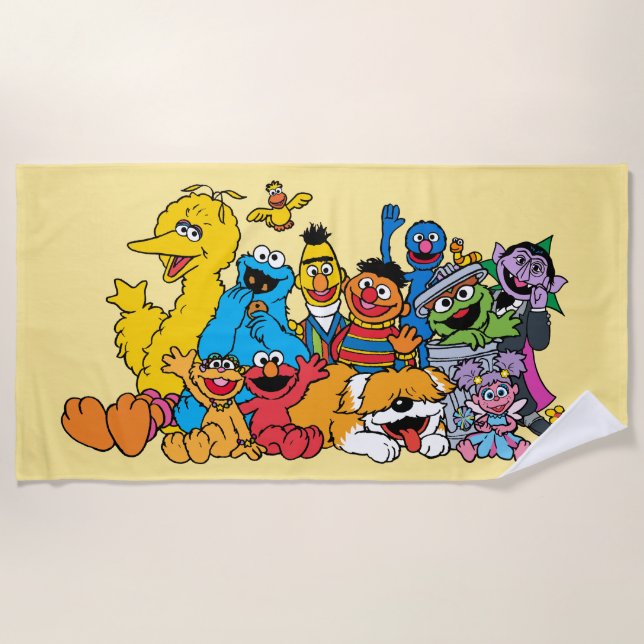 Sesame Street | Sesame Pals Group Portrait Beach Towel (Front)