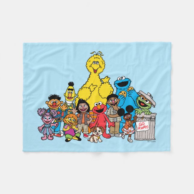 Sesame Street | Sesame Pals Hanging Out Fleece Blanket (Front (Horizontal))