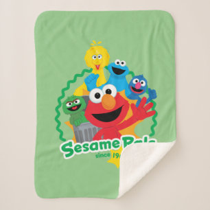 Sesame Street Sesame Pals Since 1969 Sherpa Blanket