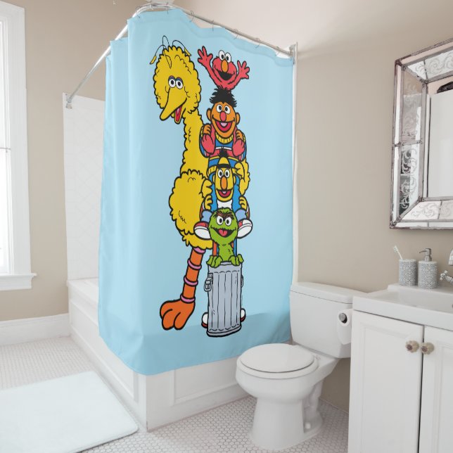 Sesame Street | Sesame Street Pals Pose Shower Curtain (In Situ)