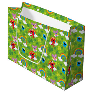 Sesame Street Shamrock and Rainbow Pattern Large Gift Bag