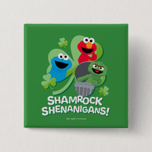 Sesame Street Shamrock Shenanigans! 15 Cm Square Badge