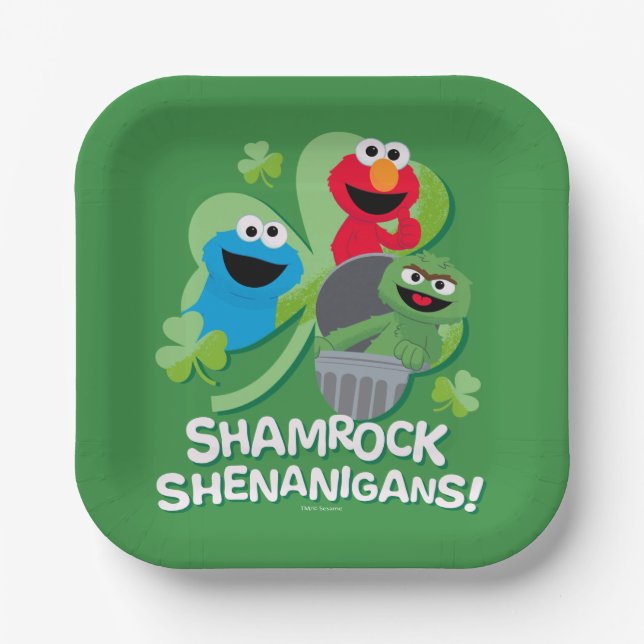 Sesame Street | Shamrock Shenanigans! Paper Plate (Front)